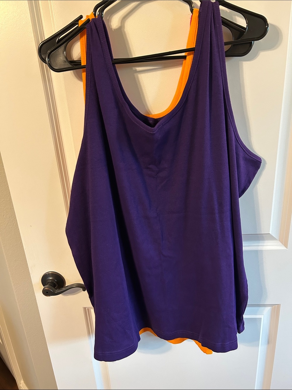 Woman Within Bundle of Three Tanks Purple, Orange, Pink. 0080